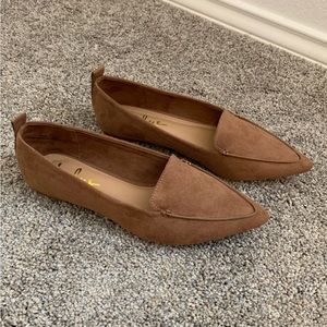 Brown suede loafers